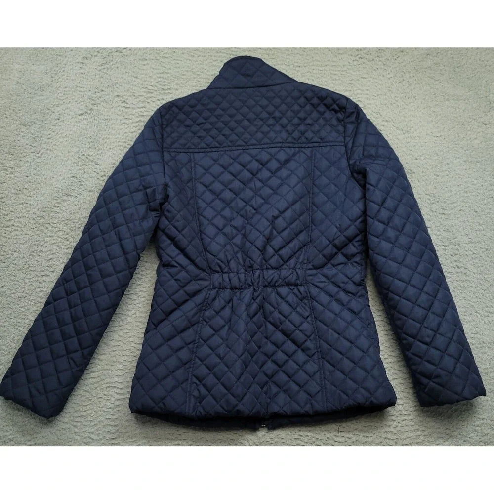 SO Girls Youth 16 Quilted Puffy Jacket Navy Blue‎ Zip Pockets Kohls